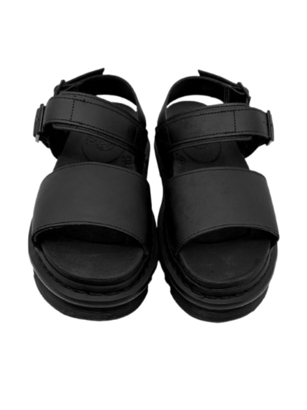 DR MARTENS~Voss~BLACK LEATHER PLATFORM SANDALS Women's Size 9 NEAR NEW - Picture 4 of 11